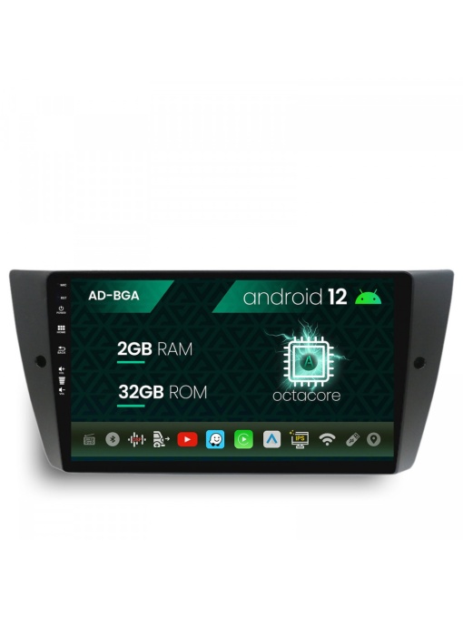 Navigatie BMW Seria 3 E90, E91, E92, Android 12, A-Octacore , 2GB RAM , 32GB ROM, 9 Inch - AD-BGA9002,AD-BGRKIT391