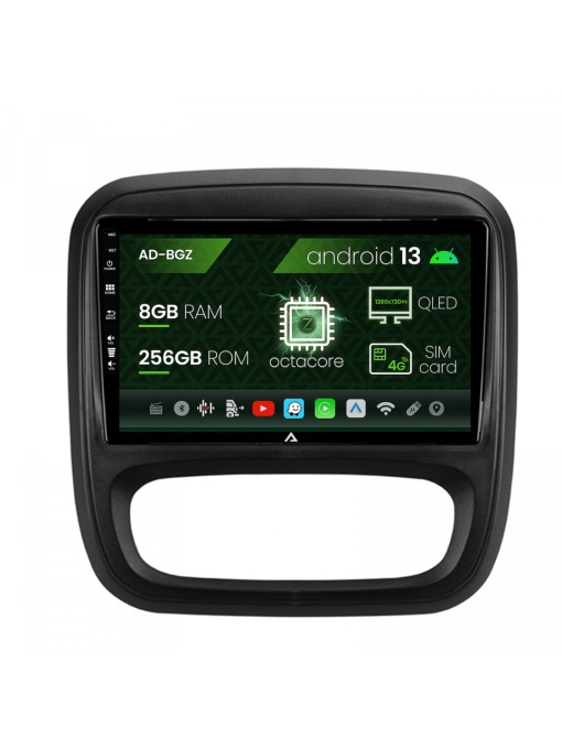 Navigatie Opel Vivaro , Renault Trafic (2014-2017), Android 13, Z-Octacore , 8GB RAM , 256GB ROM, 9 Inch - AD-BGZ9008,AD-BGRKIT389