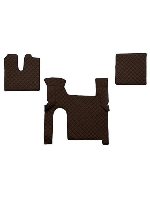 Set 3 covorase camion F-Core, Piele-ECO, pentru MAN TGX, transmisie manuala, 2 sertare, Maro