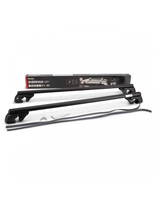Bare transversale Menabo Sherman Black pentru Dacia Logan MCV 2004-2013,sistem prindere pe bare longitudinale