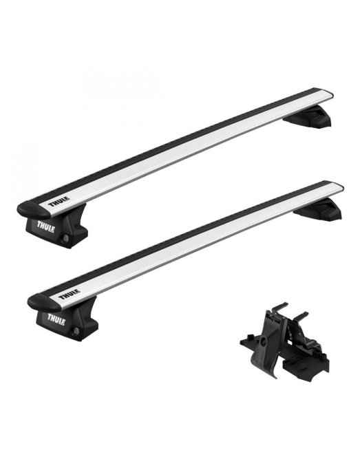 Bare transversale Thule WingBar Evo Flush Silver dedicate pentru DACIA Duster, 5 usi SUV, model 2014-2017 cu bare longitudinale inaltate