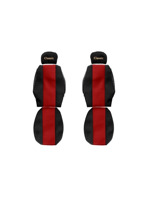 Huse pentru Scaune Camioane Classic - Roșu, Material Velours