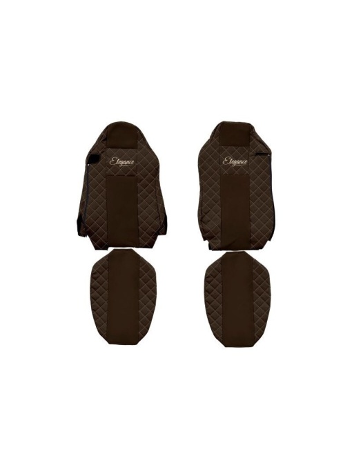 Set 2 huse scaun camion F-Core, Piele-ECO, pentru MAN TGX, Maro, scaune ISRI
