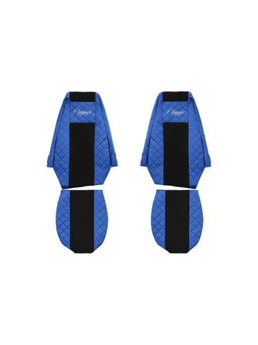 Set 2 huse scaun camion F-Core, Piele-ECO, pentru RENAULT PREMIUM, Albastru/ Negru