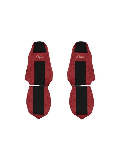 Set 2 huse scaun camion F-Core, Piele-ECO, pentru SCANIA P,G,R,T, Rosu/ Negru