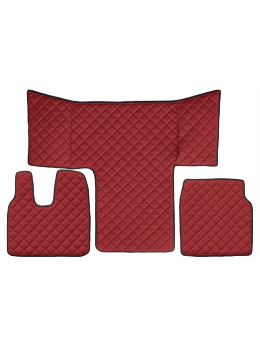 Set 3 covorase camion F-Core, Piele-ECO, pentru MAN TGS, cabina L, LX, Rosu