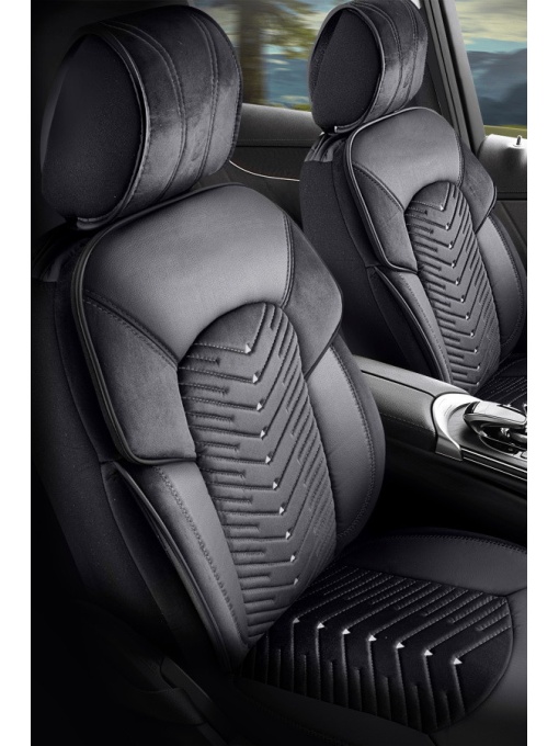 Duster II (2019-2024) - Set Huse scaune Dubai Negru - realizate special pentru Duster