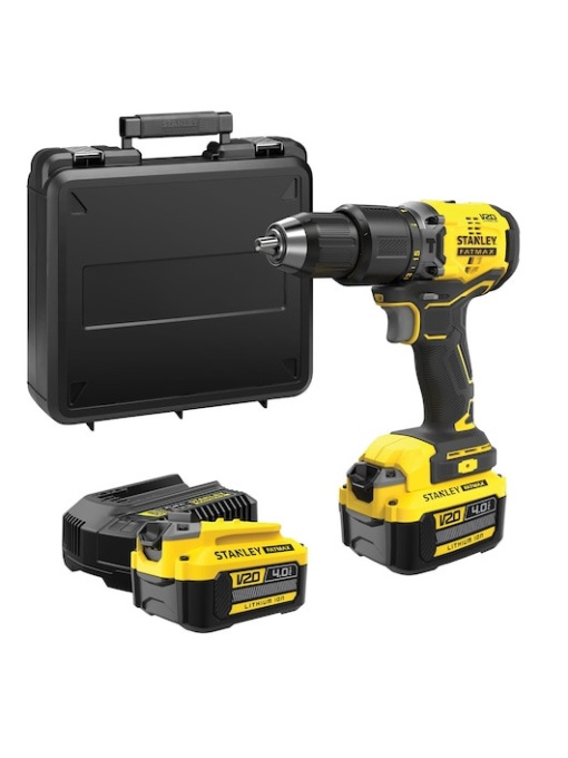 Masina de Gaurit si Insurbat cu Percutie 18V, Stanley Fatmax V20, Fara Perii, 60Nm, 2 x 4.0 Ah, Cuti