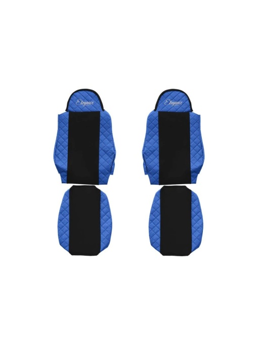 Set 2 huse scaun camion F-Core, Piele-ECO, pentru MAN TGA, TGL, TGM, Albastru/ Negru