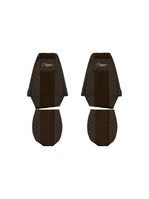 Set 2 huse scaun camion F-Core, Piele-ECO, pentru RENAULT MAGNUM, Maro