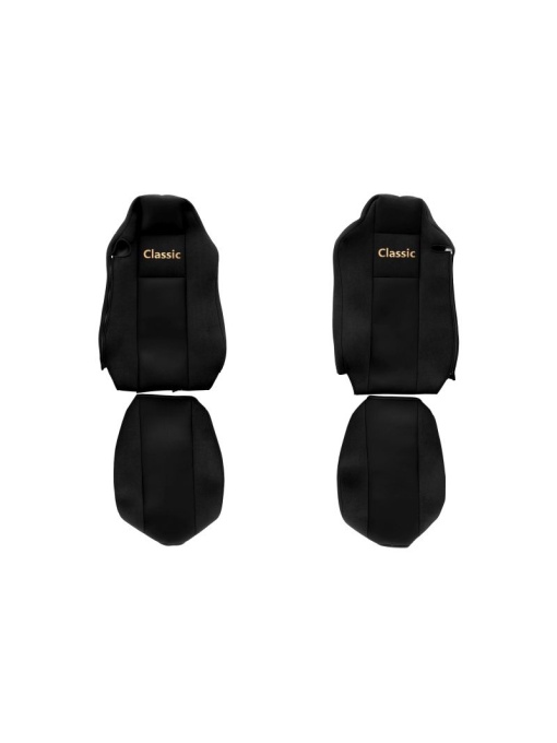 Set huse scaun textil camion compatibile cu MAN TGX (01.2007-12.2017) si MAN TGX 01.2018+ cu scaune Isri, Negru