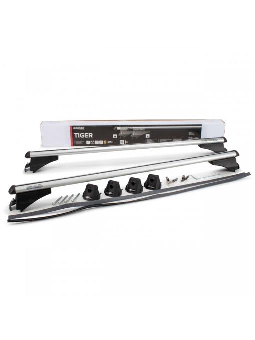 Bare transversale Menabo Tiger Silver pentru Cupra Leon IV (MK4) Sportourer (fara trapa) 2020+, cu bare longitudinale integrate