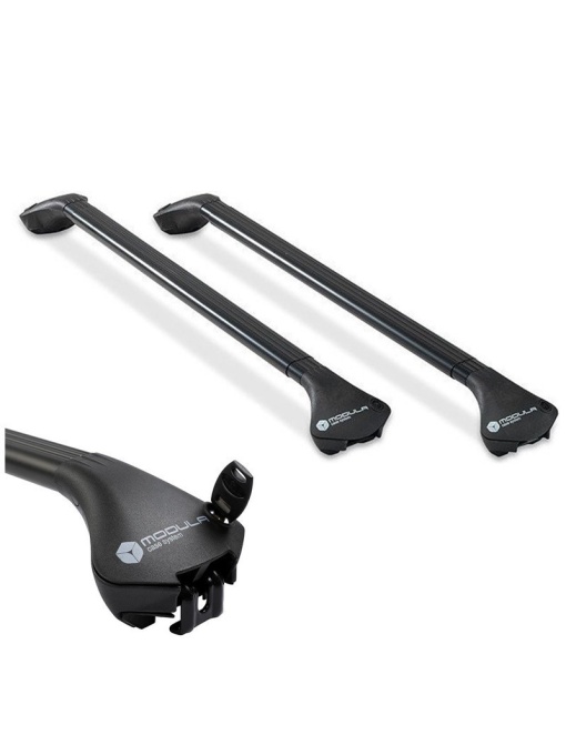 Bare transversale Modula Oval Bar Chiuso negre, compatibile cu Peugeot 5008 2021+ cu bare longitudinale integrate