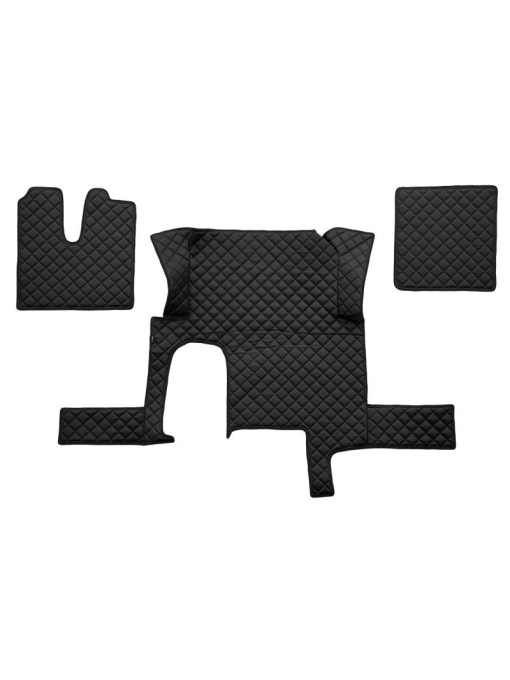 Set 3 covorase camion F-Core, Piele-ECO, pentru MAN TGX, transmisie automata, un sertar, Negru