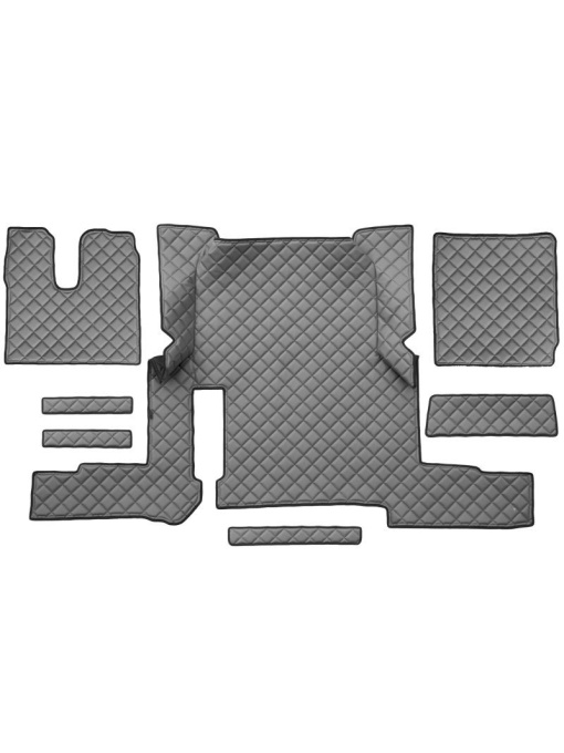Set 7 covorase camion F-Core, Piele-ECO, pentru MAN TGX, transmisie automata, 1 sertar, Gri