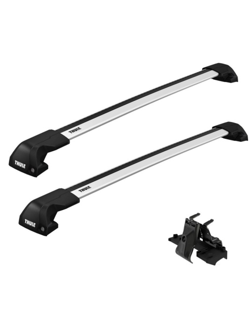 Bare transversale Thule WingBar Evo Flush Edge Silver dedicate pentru Audi A6 (4G) Allroad 2014-2018 cu bare longitudinale integrate