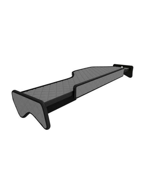 Masa bord, F-CORE, cu led si sertar, model lung, pentru DAF XF 95, 2002-2006, Gri