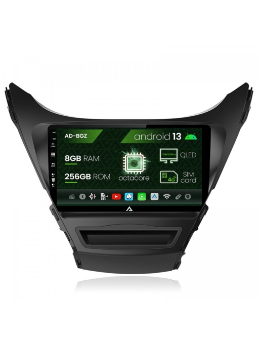 Navigatie Hyundai Elantra (2012-2014), Android 13, Z-Octacore , 8GB RAM , 256GB ROM, 9Inch - AD-BGZ9008,AD-BGRKIT177