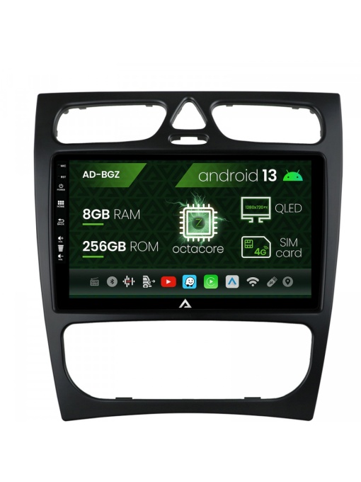 Navigatie Mercedes Benz C-Class W203 , CLK W209 (2000-2005), Android 13, Z-Octacore , 8GB RAM , 256GB ROM, 9 INCH - AD-BGZ9008,AD-BGRKIT416