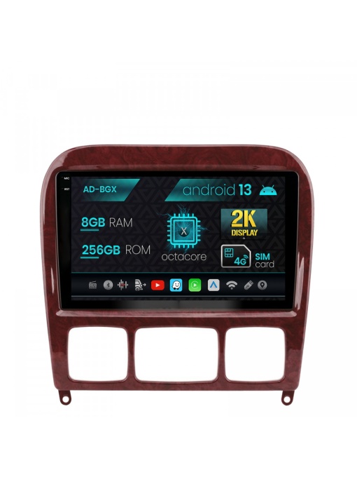 Navigatie Mercedes Benz S-Class (1998-2005), Android 13, X-Octacore , 8GB RAM , 256GB ROM, 9.5 Inch - AD-BGX9008,AD-BGRKIT408