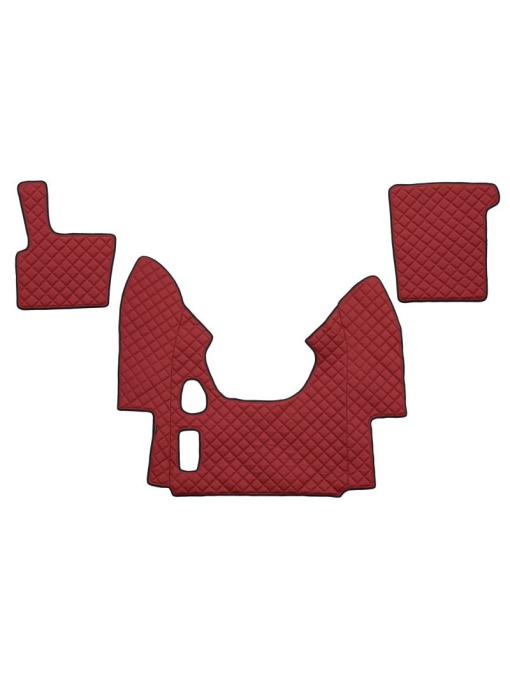 Set 3 covorase camion F-Core, Piele-ECO, pentru DAF XF 95, transmisie manuala, 2002-2006, Rosu