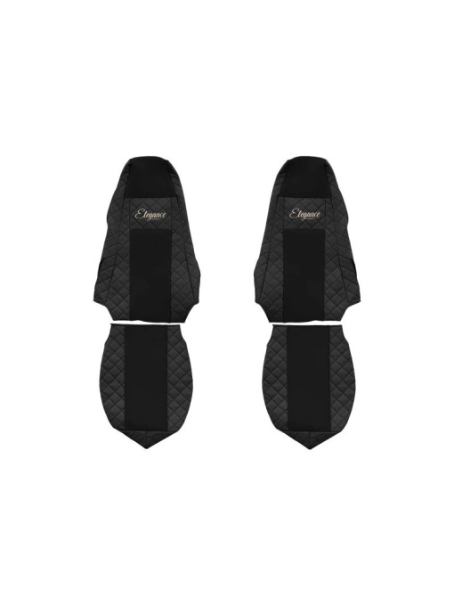 Set 2 huse scaun camion F-Core, Piele-ECO, pentru SCANIA P,G,R,T, Negru