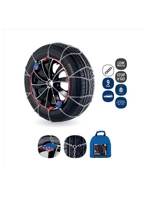 Set 2 lanturi antiderapante VERIGA STOP and GO 9-020, grosime lant 9 mm, R12-R13, geanta transport, pentru autoturisme