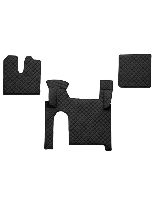 Set 3 covorase camion F-Core, Piele-ECO, pentru MAN TGX, transmisie manuala, 2 sertare, Negru