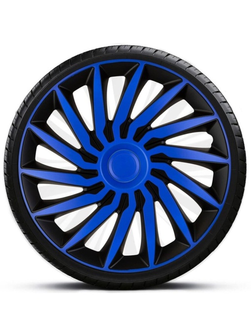 Set Capace Roti, 16 inch, Albastru-Negru Cu Inel Albastru Kendo, Mega Drive