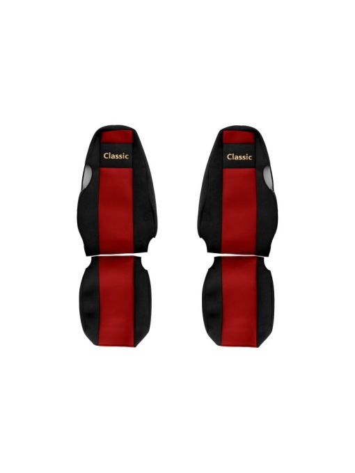 Set huse scaun textil camion compatibile cu SERIA 4 (01.1995-12.2004) cu tetiere integrate, Rosu