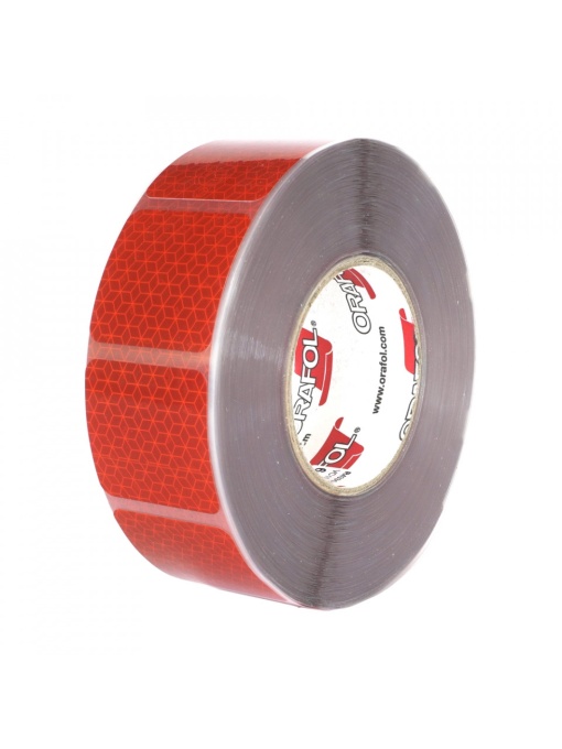 BANDA REFLECTORIZANTA SEGMENTATA REFLEXITE ORAFOL ROSU 50MMX50M ECE 104
