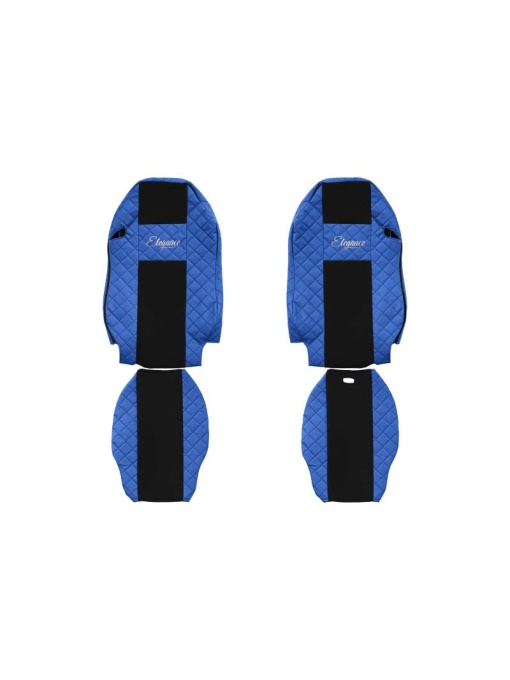 Set 2 huse scaun camion F-Core, Piele-ECO, pentru MERCEDES ACTROS MP2 / MP3, Albastru/ Negru, 2002