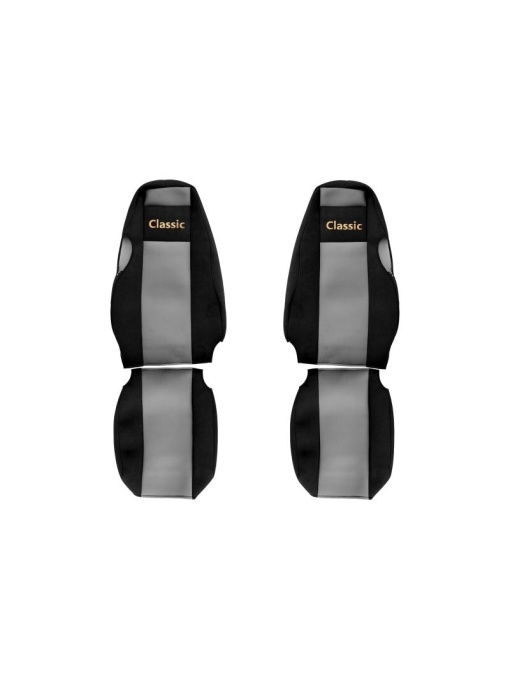 Set huse scaun textil camion compatibile cu SERIA 4 (01.1995-12.2004) cu tetiere integrate, Gri