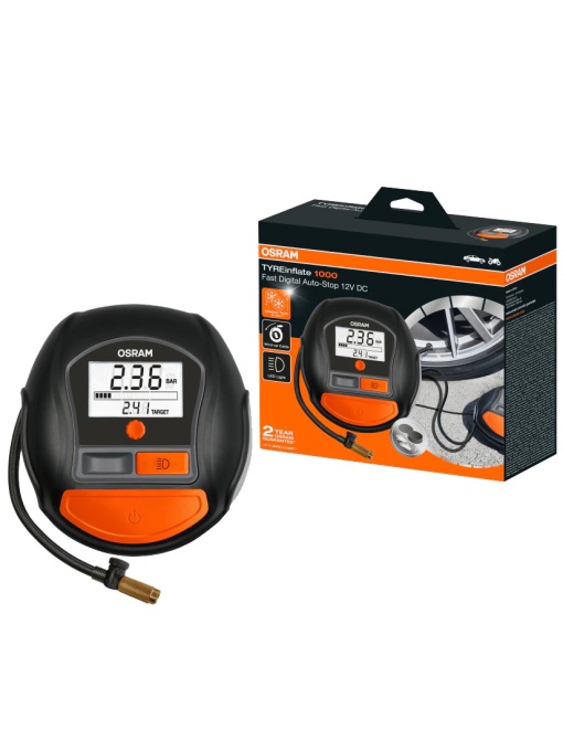 Compresor Auto 12V 180 W Cu Afisaj Digital Tyreinflate 1000 Osram