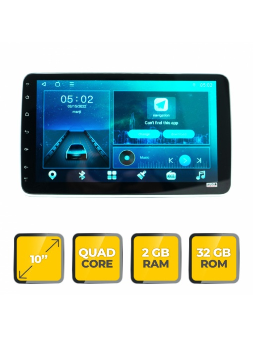 Navigatie Audiosystem universala 10", 2GB Ram, 32GB,2 DIN, 4 core, Android 10.0