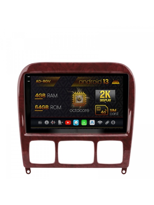 Navigatie Mercedes Benz S-Class (1998-2005), Android 13, V-Octacore , 4GB RAM , 64GB ROM, 9.5 Inch - AD-BGV9004,AD-BGRKIT408