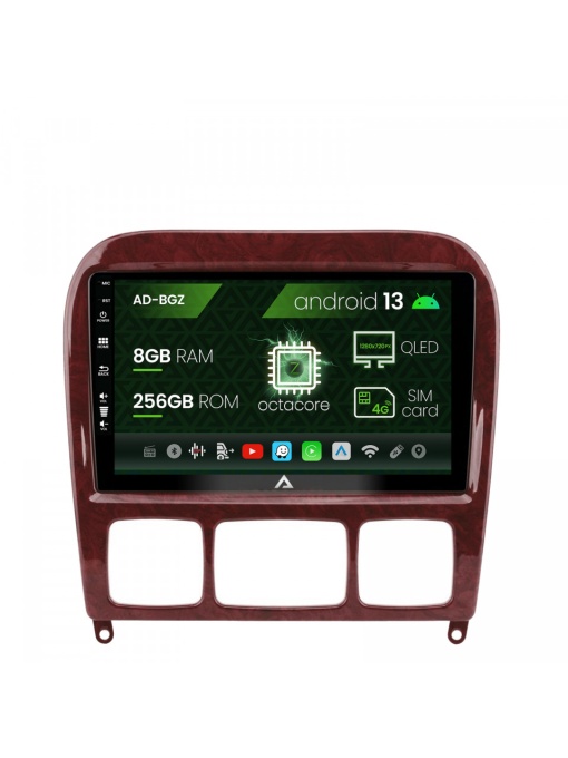 Navigatie Mercedes Benz S-Class (1998-2005), Android 13, Z-Octacore , 8GB RAM , 256GB ROM, 9 Inch - AD-BGZ9008,AD-BGRKIT408