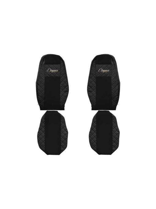 Set 2 huse scaun camion F-Core, Piele-ECO, pentru VOLVO FH 16 II, Negru