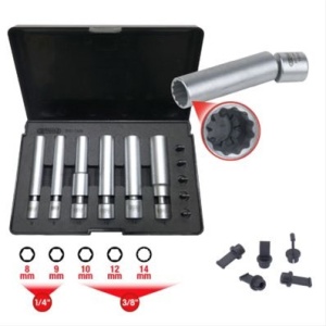 1/4 + 3/8 SET SPECIAL DE PRIZA CU BUJII, CU ARTICULATIE, 11 PCS