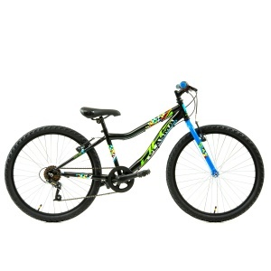 Bicicleta Copii DHS Plasma - 24 Inch, Negru-Albastru