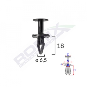 Clips Fixare Pentru Ford, Opel 6.5X18Mm Negru Set 10Buc