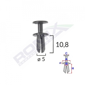 Clips Fixare Pentru Grup Vag 5X10.8Mm Negru - Set 10 Buc
