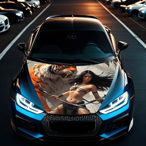 Folie Capota Auto "Hood Art" rezistenta la exterior, marime L (180 x 130cm) - Cod: AVX-CAPOTA-004L