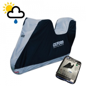 Husa-prelata protectie impermeabila motocicleta cu spatiu pentru cutie top-case M