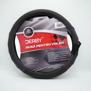 Husa volan piele naturala DERBY Rosu (37-39 cm)
