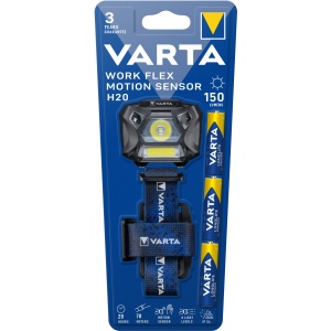 Lanterna LED Varta Work Flex MotionSensor H20, 1 LED XG2 4.8W, 1 LED COB 3W, 150 lm, 3xAAA, IP54