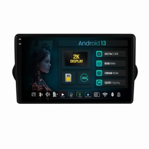 Navigatie 2K HUB64 Fiat Tipo (2015-2021), 8GB RAM, Android 13, Octacore, Slot Sim 4G, DSP, GPS, Wi-FI, Carplay, Android Auto, USB, Bluetooth, Waze, Touchscreen, 9.5 Inch