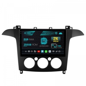 Navigatie Ford S-MAX (2006-2015) Clima Manuala, Android 13, X-Octacore , 8GB RAM , 256GB ROM, 9.5 Inch - AD-BGX9008,AD-BGRKIT124