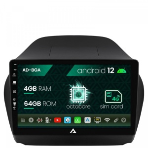 Navigatie Hyundai IX35 (2009-2015), Android 12, A-Octacore , 4GB RAM , 64GB ROM, 10.1 Inch - AD-BGA10004,AD-BGRKIT189