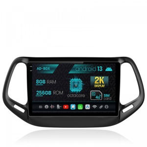 Navigatie Jeep Compass (2016,), Android 13, X-Octacore , 8GB RAM , 256GB ROM, 9.5 Inch - AD-BGX9008,AD-BGRKIT287